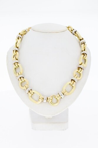 14 Karat Goldene bicolor Halskette - 46 cm
