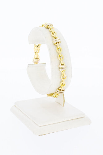 Bicolor Anker Armband 18 Karat Gold - 19,1 cm