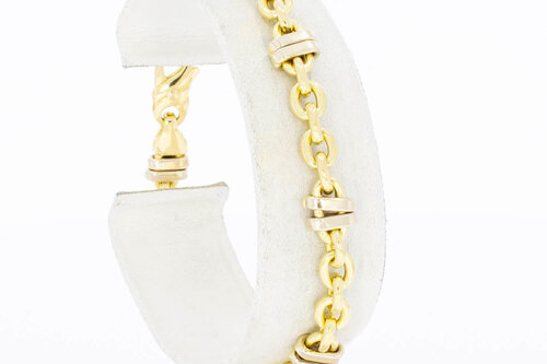 Bicolor Anker Armband 18 Karat Gold - 19,1 cm