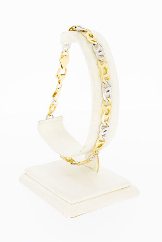 Bicolor 14 Karat  Falkenaugen Goldarmband - 23,4 cm