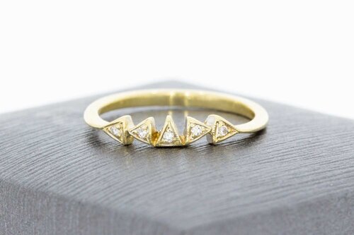 14 Karat Gold diamant Vorsteckring - 16,1 mm