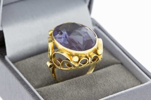 14 Karat Gold Amethyst-Ring - 17,1 mm 