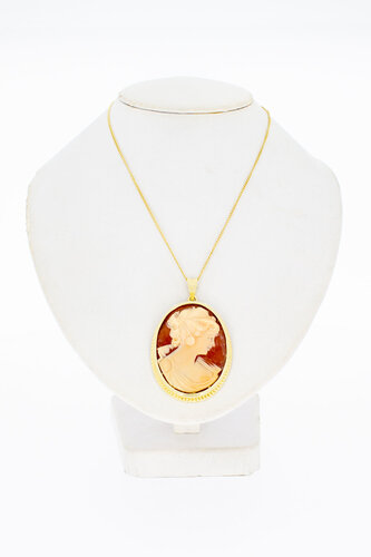14 Karat Gold Cameo Anhänger Damen