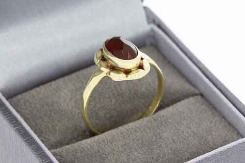 Vintage 14 Karat Gold Karneol Ring - 18 mm
