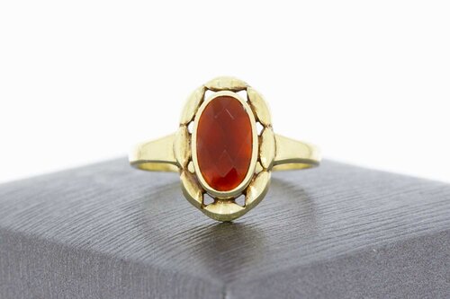 Vintage 14 Karat Gold Karneol Ring - 18 mm