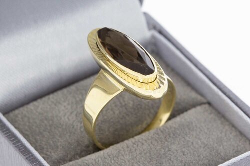 Vintage Rauchquarzring 14 Karat Gold - 18.5