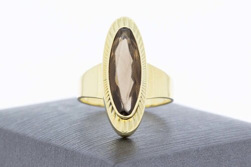 Vintage Rauchquarzring 14 Karat Gold - 18.5