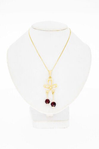 14 Karat Goldene Granate Anhänger