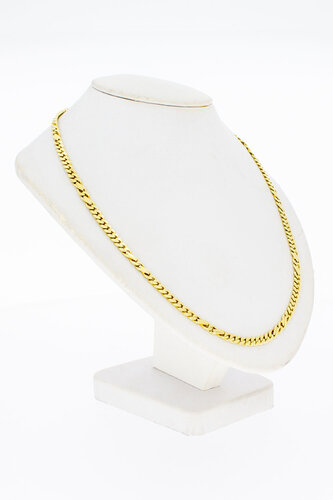 14 Karat Goldene Panzer Kette - 45,2 cm