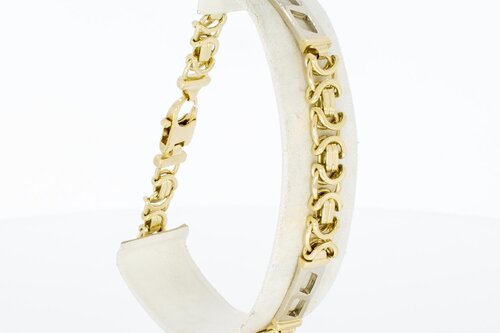 Flaches Königsarmband 14 Karat Gold - 23 cm