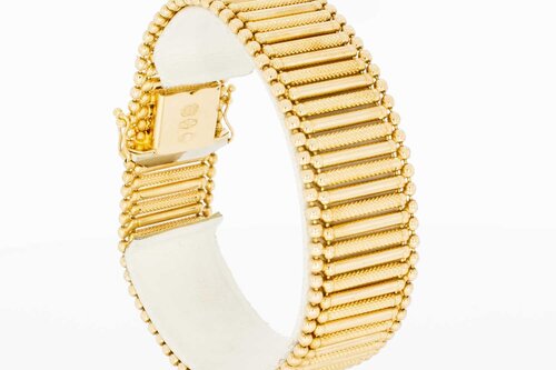 18 Karat breites Barren Armband - 19,1 cm