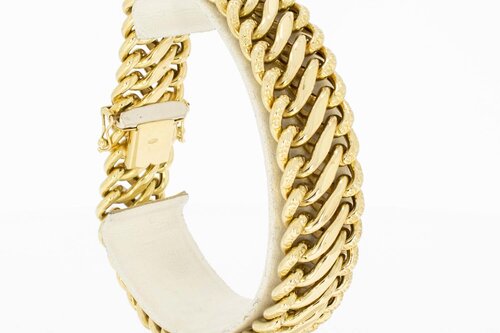 14 Karat breites Goldarmband - 20,7 cm