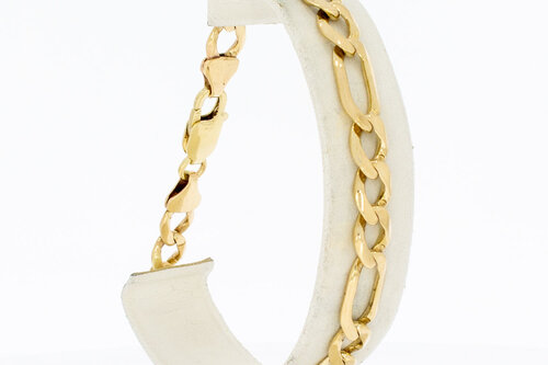 Figaro Armband Gelbgold 14 Karat - 21,9 cm