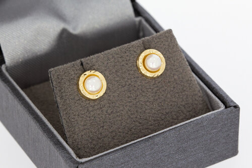 585 Gold  Ohrstecker mit Zuchtperlen - 0,7 cm
