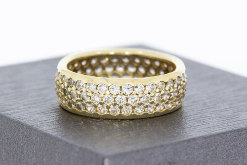 14 Karat Gold ring mit Zirkonia - 16,7 mm