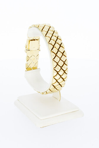 Breites 14 Karat Retro Gold Armband - 20,1 cm