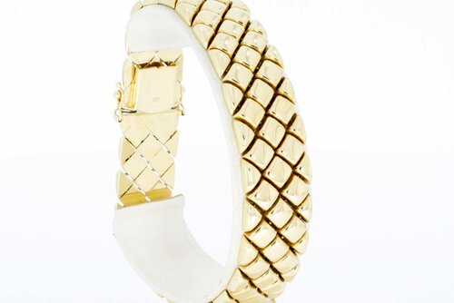 Breites 14 Karat Retro Gold Armband - 20,1 cm