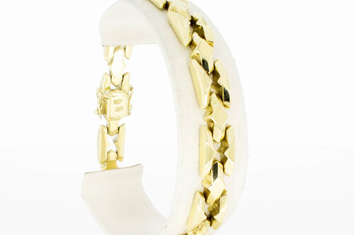Breites 14 Karat Gold Retro Armband - 20 cm