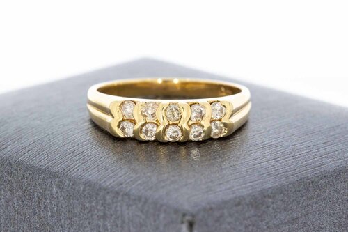 14 Karat Gold Ring mit  Diamant - 17.2