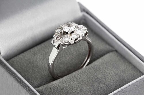 Diamantring 14 Karat Weißgold - 17.2 mm