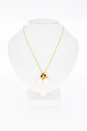 Damen Anhänger 18 Karat Gold mit Edelstein