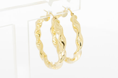 Gedrehte 585 Gold Creolen - 3,6 cm