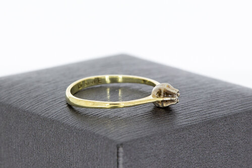 Goldene Diamant Solitärring - 16,9 mm