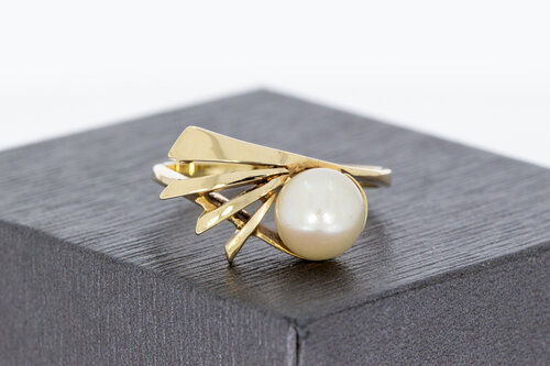 14 Karat Gelbgoldring mit Perle - 18.1 mm