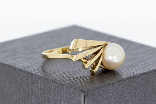 14 Karat Gelbgoldring mit Perle - 18.1 mm