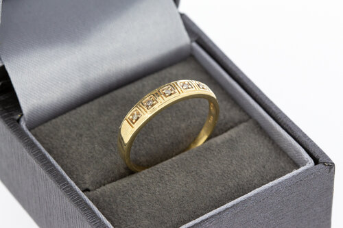 14 Karat Gold Ring mit Diamant - 19 mm
