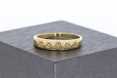 14 Karat Gold Ring mit Diamant - 19 mm