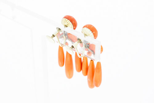 Girandole Koralle Ohrhänger 585 Gold