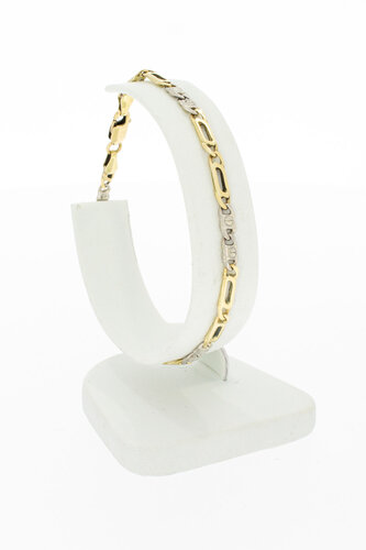 585 bicolor Falkenauge Armband - 19,5 cm