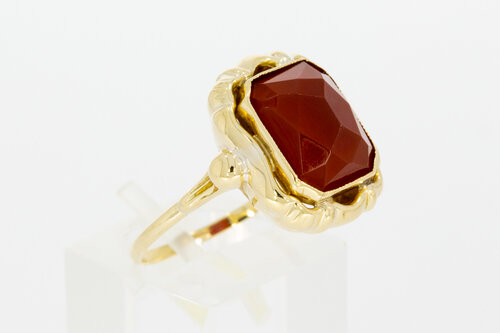 14 Karat Vintage Marquis Karneol Gold Ring  - 19,4