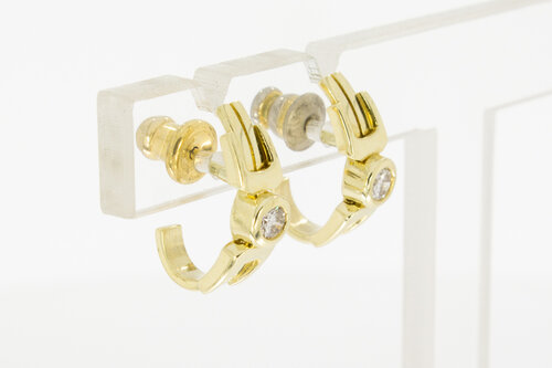 Diamanten Ohr-Ringe 585 Gelb Gold
