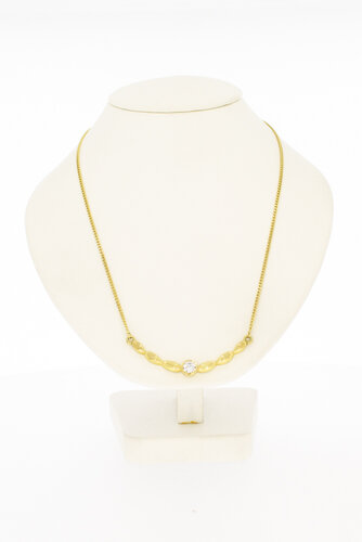 8 Karat Goldkette mit Zirkonia Anhänger - 50 cm