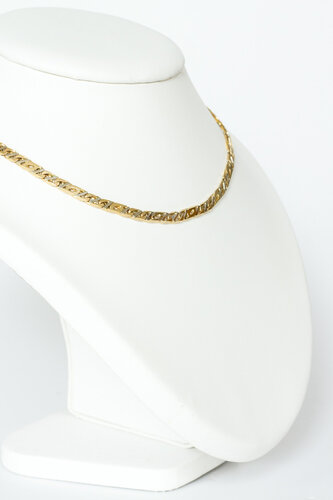 14 Karat Gold Falkenauge Kette - 42 cm