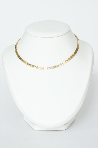 14 Karat Gold Falkenauge Kette - 42 cm