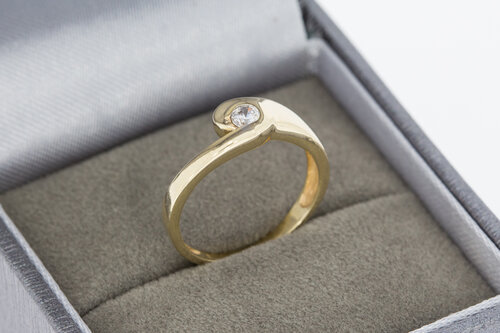 14 Karat Gold Zirkonia Ring - 15,5 mm