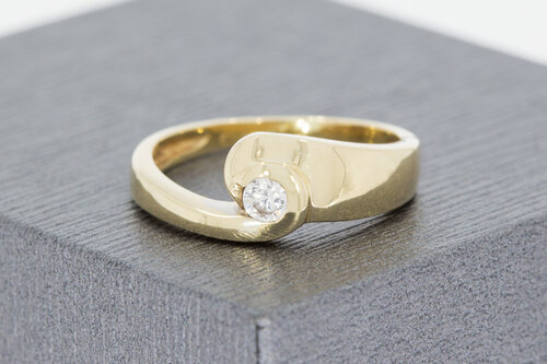 14 Karat Gold Zirkonia Ring - 15,5 mm