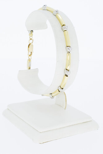 Bicolor 750 Gold Tennis Armband - 19 cm