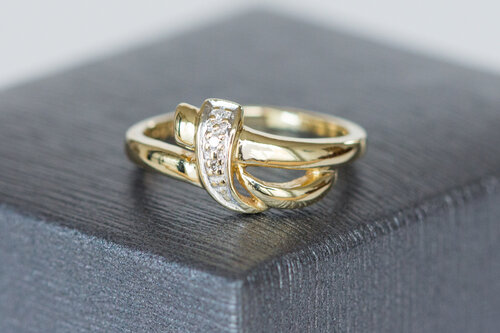 Bicolor 585 Gold Frauen Ring - 16 mm