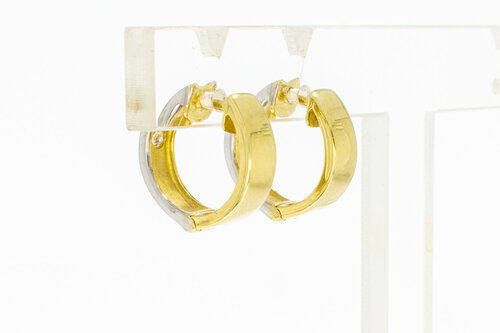 14 Karat Gold Kreolen mit Diamant - 1,5 cm