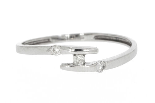 18 Karat Weißgold Ring mit Diamant - 16,4 mm