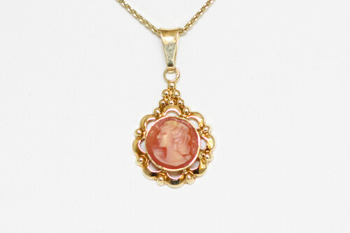 Cameo anhänger 585 Gold - 15 mm