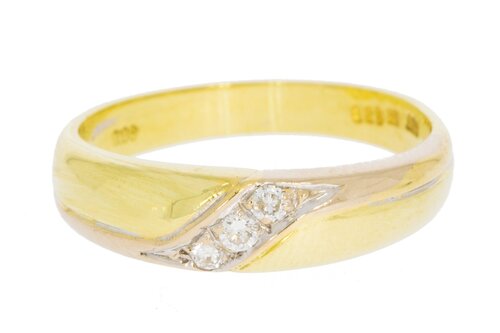14 Karat Gelbgold Diamantring - 17.9