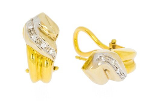 Diamant Ohrclips Damen 750 Gold - 1,8 cm