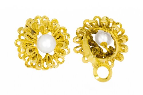 585 Gold Perlen Ohrstecker Damen - 1,9 cm