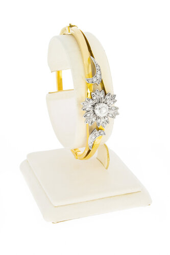 Bicolor  585 Goldene Diamant Armreif