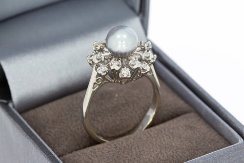 18 Karat Weißgold Diamantring - 18 mm